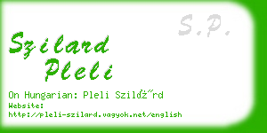 szilard pleli business card